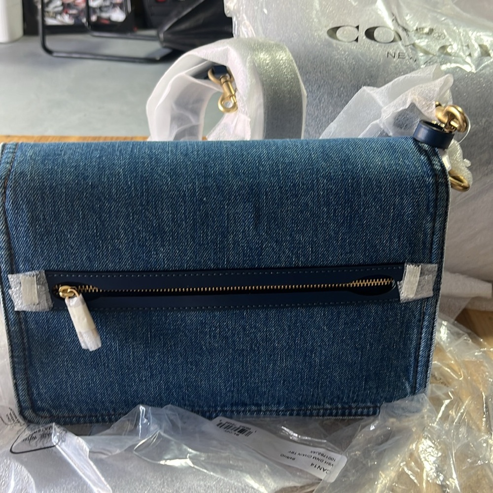 Coach Denim and Gold Chain Shoulder Bag - Picture 9 of 9